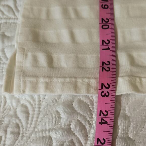 Talbots Stretch Knit Top Women's Size M White stripe 3/4 Sleeve Base Layer Tee - Picture 7 of 10